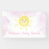 Sunshine Clouds Pink Girl Baby shower Spandoek (Horizontaal)