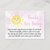 Sunshine Clouds roze Baby shower Book Request Informatiekaartje (Voorkant)