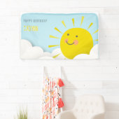 Sunshine Clouds Waterverf Sky Birthday Spandoek (Insitu)