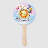 Sunshine Custom Naam Happy Birthday Handwaaier (Achterkant)