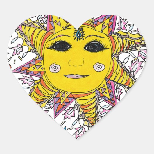 Sunshine Daze Hart Sticker (Voorkant)