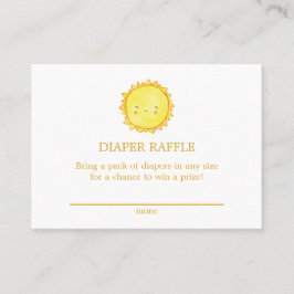 Sunshine Diaper Raffle Enclosure Kaart Baby shower Visitekaartje