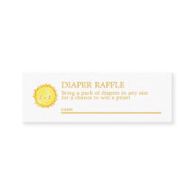 Sunshine Diaper Raffle Mini Enclosure Kaart