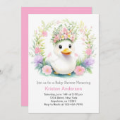 Sunshine & Duckling Dreams: Meisje Baby shower Kaart (Voorkant / Achterkant)