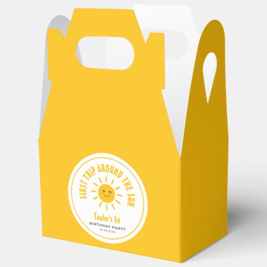 Sunshine eerste reis rond de zon 1e verjaardag bedankdoosjes (Open)