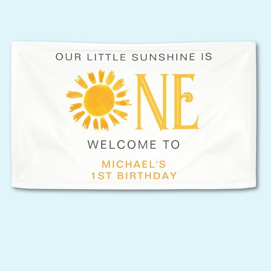 Sunshine Eerste Verjaardag Welkom Spandoek