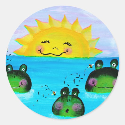 SUNSHINE en Frogs Sticker (Voorkant)