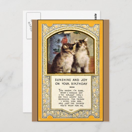 Sunshine en Joy op jouw verjaardag, Briefkaart (Voorkant / Achterkant)