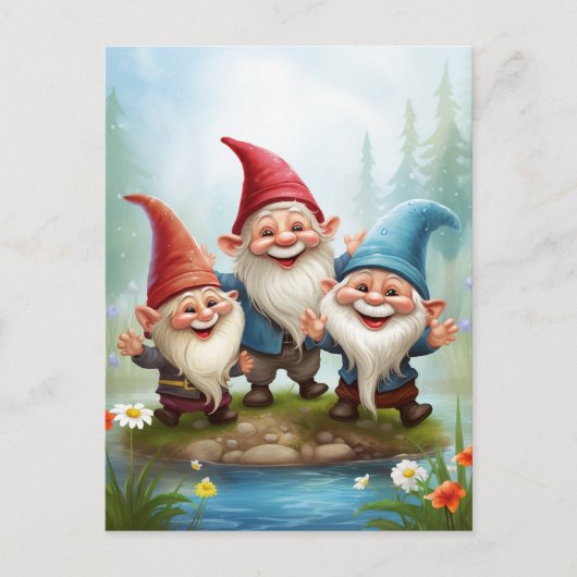 Sunshine en Rain Gnomes Briefkaart (Voorkant)