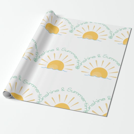 Sunshine en Summertime Cadeaupapier (Uitgerold)