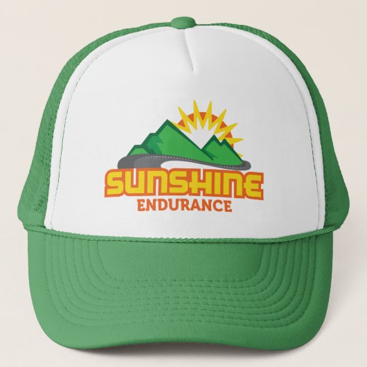 Sunshine Endurance Green Logo Retro Trucker Hat Trucker Pet (Voorkant)