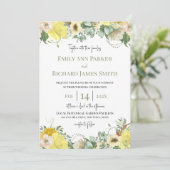 Sunshine et Rose Aquarelle Florale Invitation (Debout devant)
