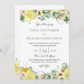 Sunshine et Rose Aquarelle Florale Invitation (Devant / Derrière)