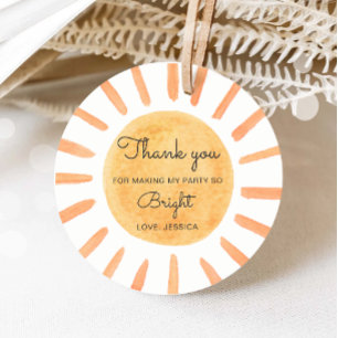 Sunshine Favor Tags Rainbow Boho Sun Birthday Bedankjes Labels