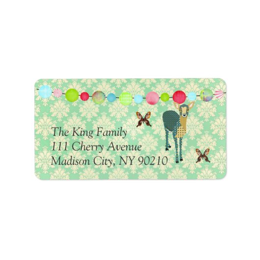 Sunshine Fawn Mint Julep Damask Label (Voorkant)