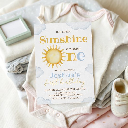 Sunshine First Birthday Invitation