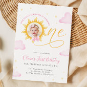 Sunshine First Birthday Photo Invitation