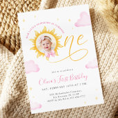 Sunshine First Birthday Photo Invitation