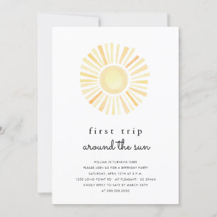 Sunshine First Trip rond Sun One Birthday Party Kaart
