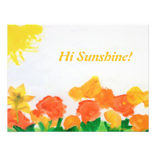 Sunshine Floral Waterverf Foto Afdruk