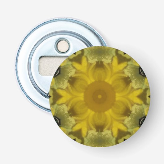 Sunshine Flower Burst Golden Button Flesopener (Voorkant)