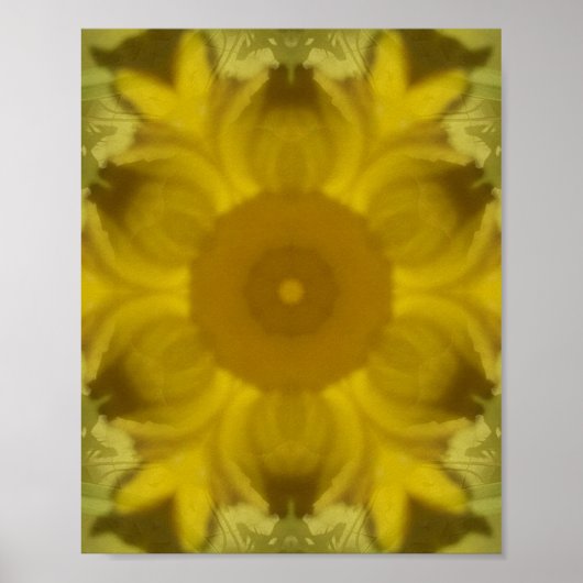 Sunshine Flower Burst Golden Poster (Voorkant)