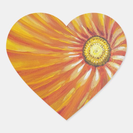 Sunshine Flower Goedemorgen Hart Sticker (Voorkant)