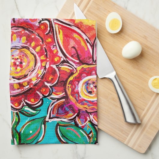 Sunshine & Flowers Kitchen Towel Theedoek (Quarter Fold)