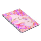 Sunshine, Flowers & Superpowers Pink Notitieboek (Rechterzijde)