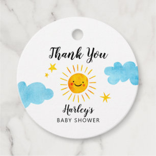 Sunshine Gender Neutraal Baby shower Bedankjes Labels