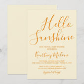Sunshine Genre Neutre Baby shower Invitation (Devant / Derrière)