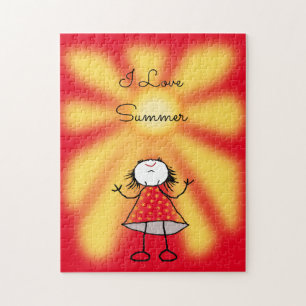 Sunshine Girl Puzzle - I Love Summer - Aangepaste Legpuzzel