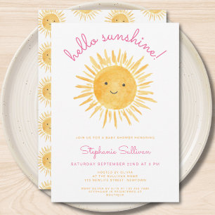 Sunshine Girl's Baby shower Kaart