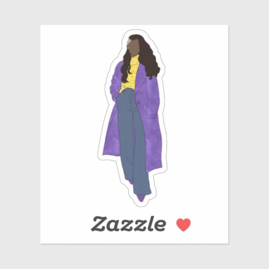 Sunshine Glory - Zwarte digitale kunst handgemaakt Sticker (Vel)