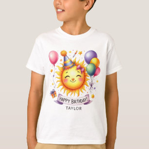 Sunshine Happy Birthday Custom Name Boy T-shirt