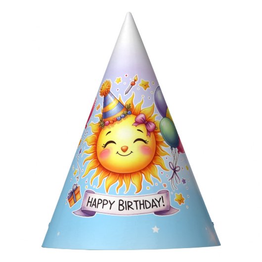 Sunshine Happy Birthday Feesthoedjes (Voorkant)