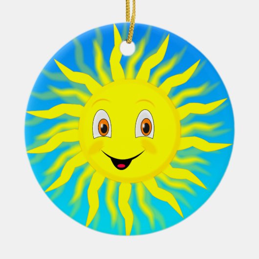 Sunshine Happy Face Keramisch Ornament (Voorkant)