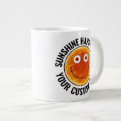 Sunshine Happy Face LARGE Text Custom Giant Mug Extra Grote Beker (Voorkant rechts)