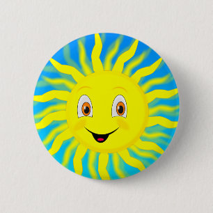 Sunshine Happy Face Ronde Button 5,7 Cm