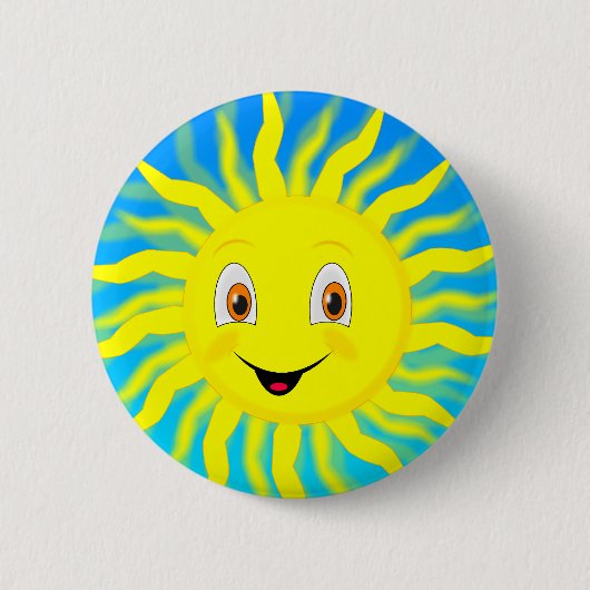 Sunshine Happy Face Ronde Button 5,7 Cm (Voorkant)