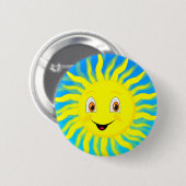 Sunshine Happy Face Ronde Button 5,7 Cm (Voorkant /achterkant)