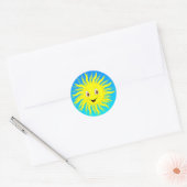Sunshine Happy Face Ronde Sticker (Envelop)