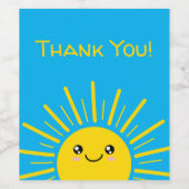 Sunshine Hartelijk dank Wijn Etiket (Enkel label)