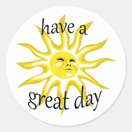 Sunshine hebben een geweldige dag ronde sticker (Voorkant)