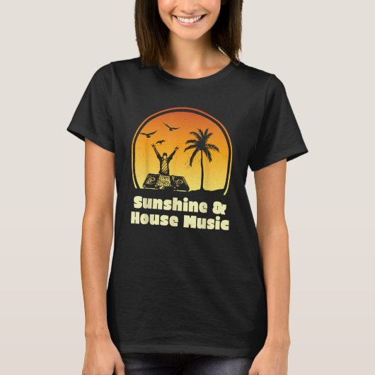 Sunshine & House Music Shirt voor Raver EDM (Voorkant)