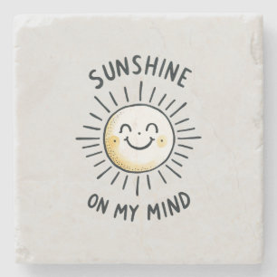 Sunshine in mijn gedachten stenen onderzetter