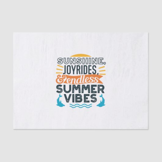 Sunshine & Joyrides - Eindeloze zomer vibes citaat Tissuepapier (Voorkant)