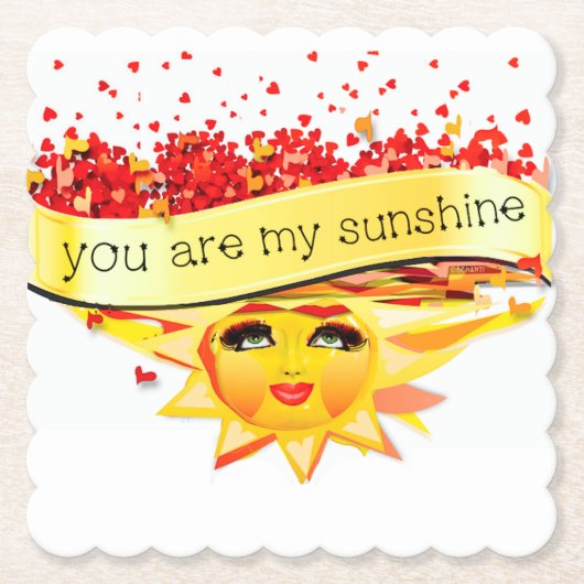 SUNSHINE KISSES KARTONNEN ONDERZETTERS (Voorkant)