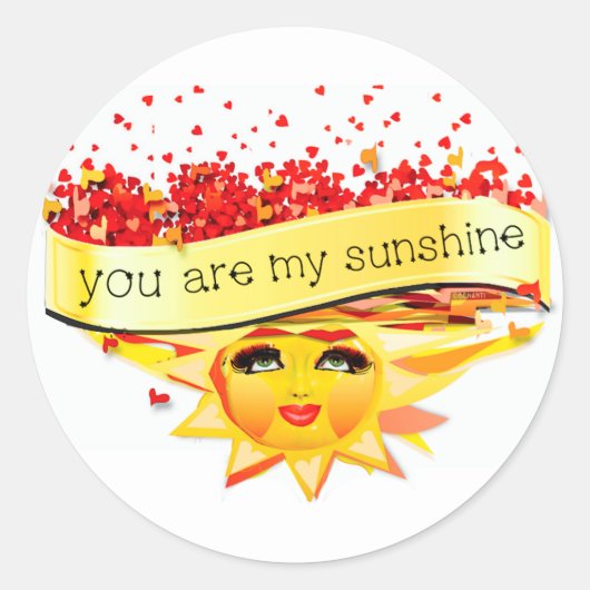 SUNSHINE KISSES RONDE STICKER (Voorkant)