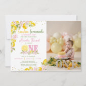 Sunshine Lemon Lemonade First Birthday Invitation (Devant)